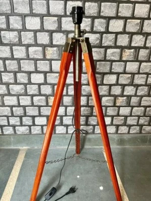 Tripod Wooden Floor Nautical Stand Vintage Home Decor Brown Tripod Adjustable - Image 1 of 4