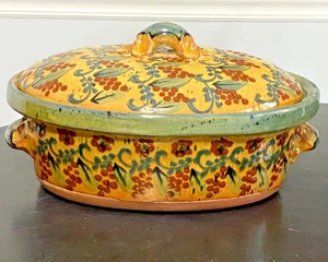 FF Griffi Cassis Corsica Terraghja Terracotta Hand Painted Pottery Dutch Oven - Picture 1 of 24