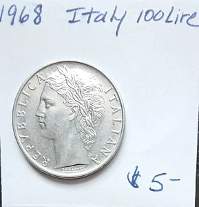 Italia 1968 100 liras EF KM #96,1 Acmonital - Imagen 1 de 2