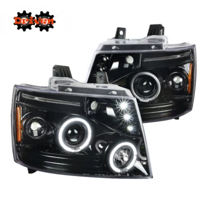 Faros LED halo negros brillantes para subproyector Chevy Avalanche Tahoe 07-13  Foto 1 de 4