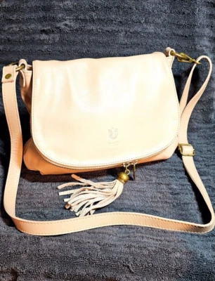 VERA PELLE Soft Pink GENUINE LEATHER Crossbody Shoulder Bag MADE IN ITALY  - Image 1 of 4