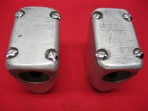 Vintage Motorcycle 3/4" Handlebar Clamp Brackets Harley-Davidson - Picture 1 of 7