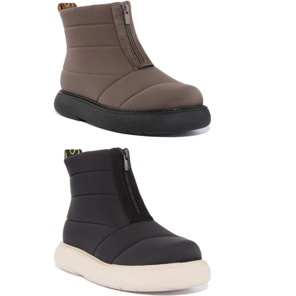 TOMS Acolchado Mujer Nylon Delantero Cremallera Botines en Negro Talla UK 3-8 - Imagen 1 de 1