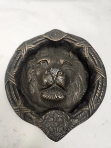 Cast Iron Bronze Finish Lion Head Door Knocker Vintage - Picture 1 of 7