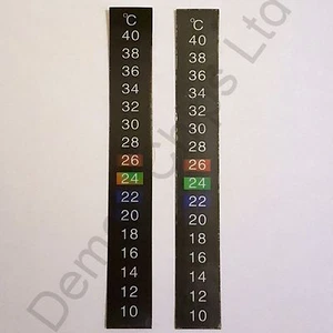 2 x 10-40C Centigrade LCD Thermometer Klebestreifen Aufkleber Reptil Tank Schlange - Bild 1 von 2