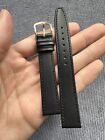 Vintage Watch Strap 16 mm Leather Nos By Apollo 12.103 Black
