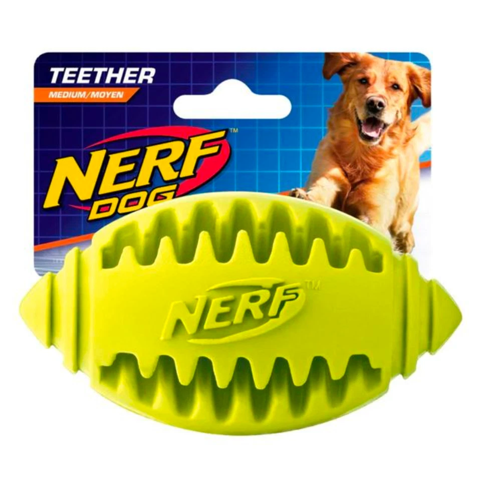 Nerf Dog Toy Teether Football Teeth Cleaning Ball For Medium Dogs - Image 1 of 1