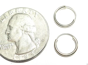 Pendientes de aro sin fin pequeños de oro amarillo de 14 quilates 0,050 10 mm CAJA DE REGALO - ¡ENVÍO GRATUITO! - Imagen 1 de 8