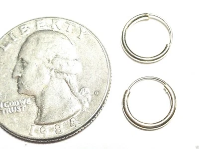 Brincos de argola de ouro amarelo 14 quilates pequenos 0,050 10 mm sem fim - FRETE GRÁTIS! - Imagem 1 de 4