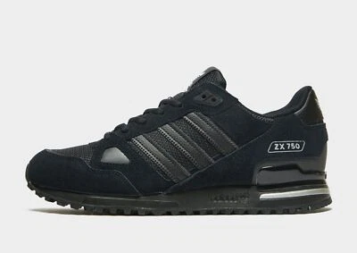 Adidas Originals ZX 750 Herren (UK 6 - 12) schwarz brandneu im Karton