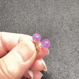 Artisan Purple Amethyst Ball Post Earrings 6mm Semi Precious Sterling Sliver 925 - Picture 1 of 5