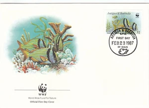 Pesce di barriera WWF Antigua Barbuda FDC #4 1987 (145279) - Foto 1 di 1