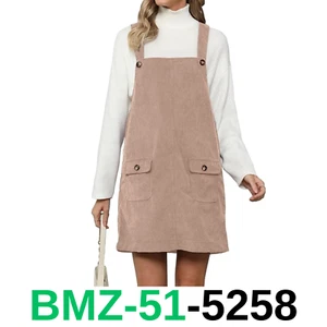 luvamia Womens Fashion Corduroy Overall Dress for Women Adjustable Straps, 4-6 - Picture 1 of 4