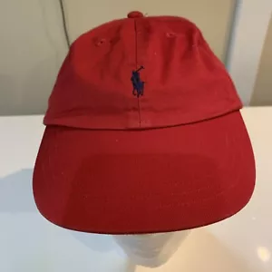 Polo Ralph Lauren Hat Strapback Youth Size 8-20 Red Blue Pony Twill Golf Cap - Picture 1 of 7