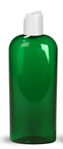 16 oz Emerald Green round PET Plastic Bottles w/ smooth disc dispensing cap - Picture 1 of 1