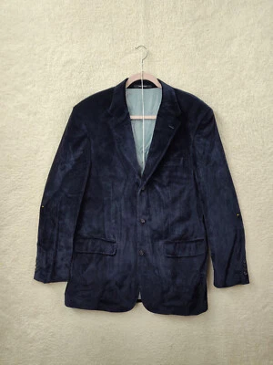 Мужской костюм Linea Uomo 41 длинный синий 100% хлопок однобортный классический крой блейзер - Изображение 1 из 4