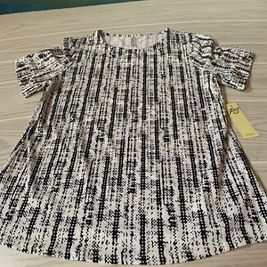 Camisa pequeña de manga corta blanca y negra Per Seption Concept para mujer - Imagen 1 de 6