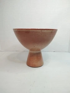 Lee Rosen Design-Technics Vintage Mid-Century Pedestal Bowl Brown Glaze 6.25"H - Picture 1 of 9