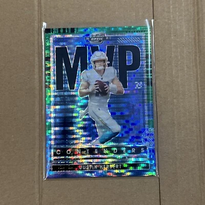 2021 Contenders Optic Chargers Justin Herbert MVP-JHE - SP Green Pulsar #d /30 - Image 1 of 2