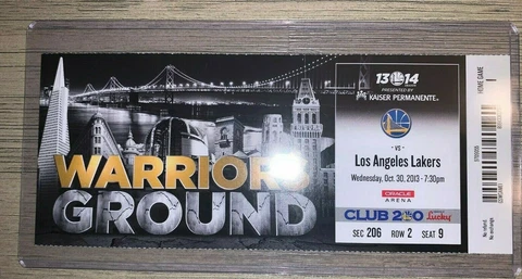 2013-14 Golden State Warriors NBA Official Mint Ticket Stub - pick any game! Cover