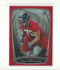 2014 Bowman Chrome Red Refractor #127 Jake Matthews RC Rookie Falcons /25 