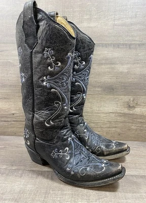 Circle G Western Botas Vaqueras Cuero Bordado Suroeste Mujer Talla 7 M Foto 1 de 4
