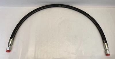 3/4" x 55" 2-Wire 3100 PSI Hydraulic Hose Assembly Female JIC Swivels Parker 302 - Image 1 of 4