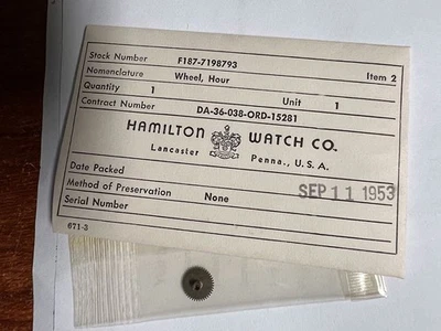 Винтажный новый из старых запасов Hamilton 16s 992B Часовое Колесо КОЛ-ВО: 2 (BOGO) - Изображение 1 из 2