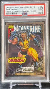2024 MARVEL MASTERPIECES WOLVERINE '92 CUBIERTA VARIANTE PLATINO PSA 9 COMO NUEVO POP 2 - Imagen 1 de 2
