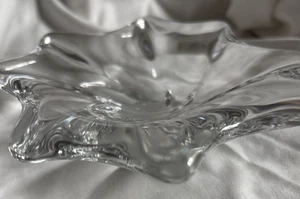 Baccarat France Crystal Freeform Trinket/Candy Dish Sculpture 6in x 2in Signed - Picture 1 of 12