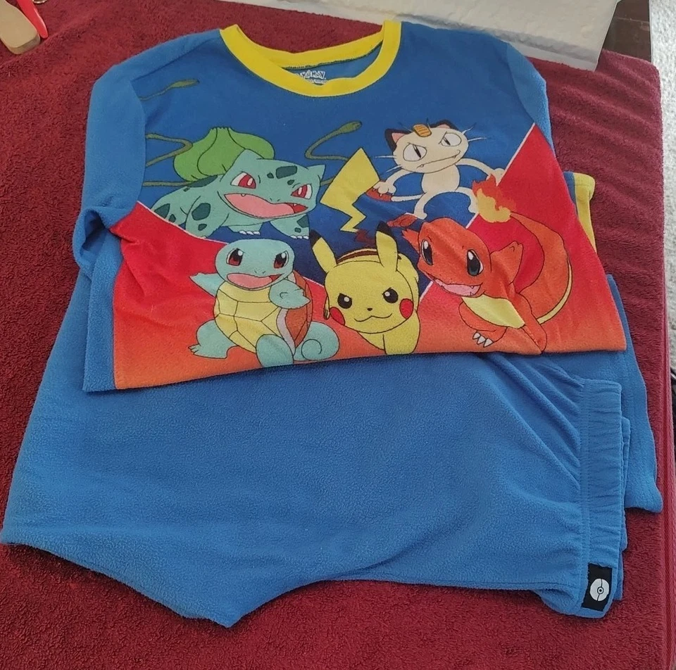  Pokémon PIKACHU XL 14/16 BOYS 2pc Long Sleeve Top and Pants Pajama Set  - Image 1 of 4