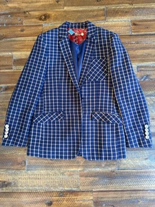 Elie Balleh Boys 10-12 Blazer Blue&Tan - Picture 1 of 18