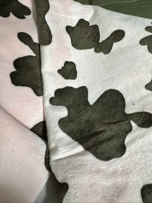 Minky, Minkee 30” Square For Baby Blanket Plush Fabric By Benartex Pink Cow - Image 1 of 4