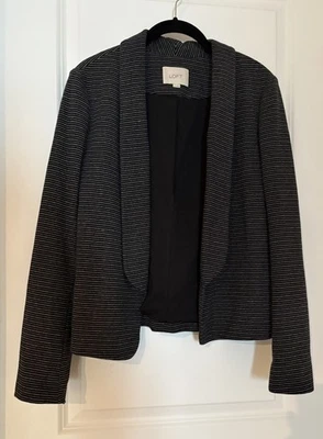 LOFT Gray Black Striped Women's Size Medium Blazer - Image 1 of 3