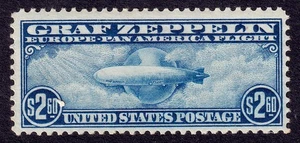 US Scott C15, 1930 Graf Zeppelin, $2,60 azul, H COMO NUEVO - Imagen 1 de 2