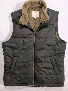 Weatherproof Garment Company Puffer Full Zip  Faux Fur Vest Green Men's Large - Picture 1 of 9