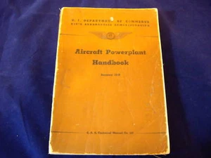 Vintage 1949 Department of Commerce Aircraft Powerplant Handbook 107 book 360 pg - Bild 1 von 1