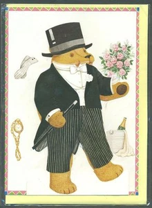 80er Jahre Papierpuppe ausgestanzt Teddybären Smoking & Matrose Grußkarte Evergreen - Bild 1 von 1
