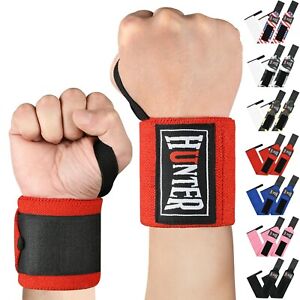 Weight Lifting Wrist Wraps Gym Workout Training Straps Hunter Pair Pack of 6