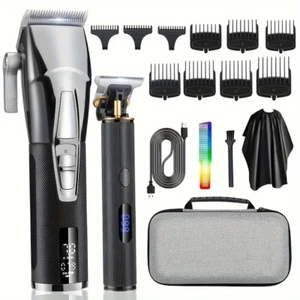 Hair Clippers Cordless Hair Trimmer Electric Barber Clippers, Hair Cutting Kit - Picture 1 of 6