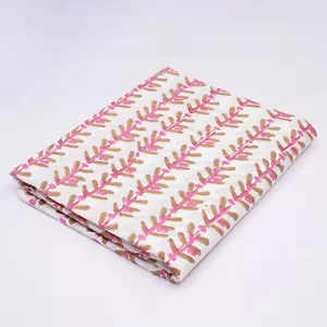 By 1 Yard Hand Block Print Handmade Cotton Indian Natural Sanganeri Print Fabric - Picture 1 of 7