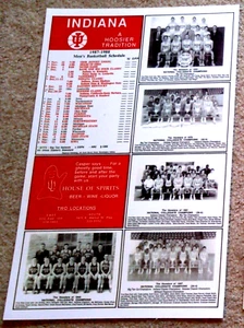 POSTER INDIANA UNIVERSITY HOOSIERS 1987-88 CHAMPIONS - Foto 1 di 1