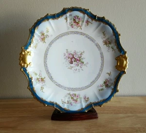 B&H Limoges Frankreich handbemalter Porzellan Teller mit Wandbeschlägen - Bild 1 von 3