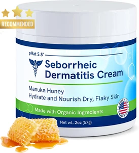 Seborrheic Dermatitis Cream Manuka Honey, Coconut Oil, Aloe Vera - Moisturizing - Picture 1 of 12