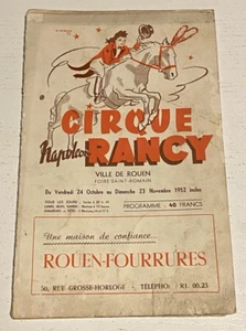 RARE : Programme Cirque Napoléon RANCY - Rouen du 24/10 au 23/11/1952. - Picture 1 of 6