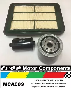 FILTER KIT Oil Air Fuel FORD TERRITORY SY 2WD 4WD 4 Litre 6 cyl PETROL 05 >3/08 - Picture 1 of 3