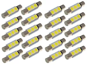 20X Cool White 31mm 30mm 3SMD 5050 6614 SunVisor Vanity Mirror LED 12VDC 20pcs. - Foto 1 di 6