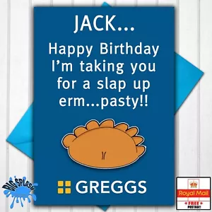 GREGGS BAKERY personalisierte Geburtstagskarte jeder Name in jedem Alter - Bild 1 von 2