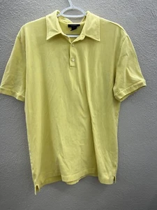 Mens Express Shirt Size Large Solid Yellow Short Sleeve Polo  - Picture 1 of 10