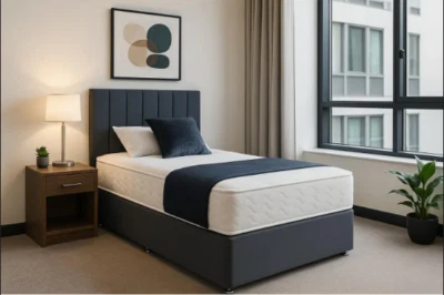 KINGS BED FACTORY DIVAN BED BASE WITH Memory Foam MATTRESS | 3FT SINGLE 4FT6 Double 5FT King Size